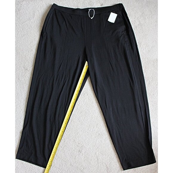 Eileen Fisher NWOT -  Slouchy Ankle Pants in Fine Tencel Jersey, Black, 2X Plus - Picture 7 of 12